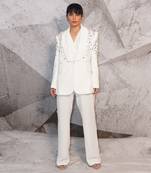 The colourful ivory blazer set