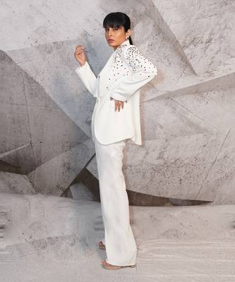 The colourful ivory blazer set 2