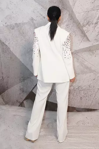 The colourful ivory blazer set