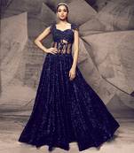 The shimmering blue gown