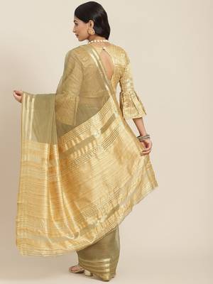 Riva Enterprise Women'S Organza Jari Weiving Saree With Blouse 2