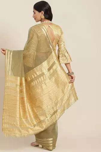 Riva Enterprise Women'S Organza Jari Weiving Saree With Blouse