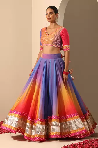 Gul Rangriti Lehenga Set