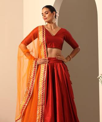 Gul Maroon Lehenga Set 3