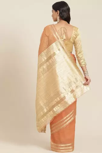 Riva Enterprise Women'S Organza Jari Weiving Saree With Blouse