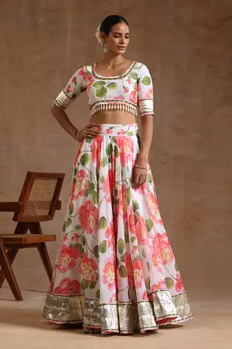 Gul Noor White Lehenga Set