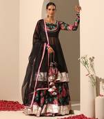 Gul Gulab Black Lehenga Set