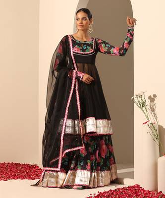 Gul Gulab Black Lehenga Set 2