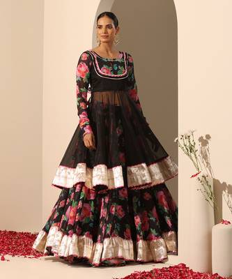 Gul Gulab Black Lehenga Set 3