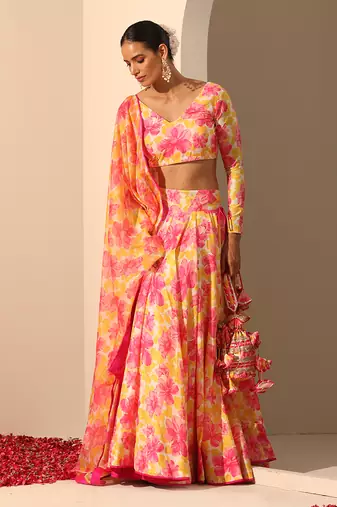 Gul Rangrez Yellow Lehenga Set