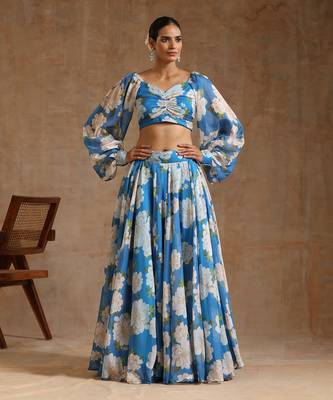 Gul Fiza Blue Lehenga Set 2