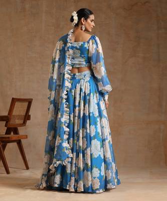 Gul Fiza Blue Lehenga Set 3