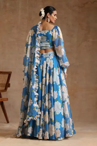 Gul Fiza Blue Lehenga Set