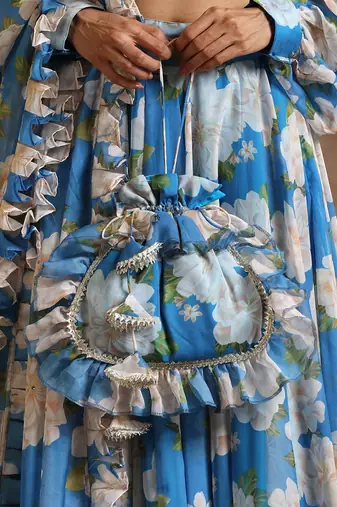 Gul Fiza Blue Lehenga Set
