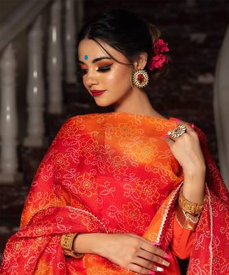 Bloom orange cotton suit set 4