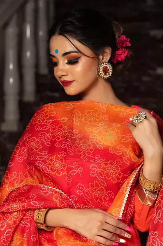 Bloom orange cotton suit set