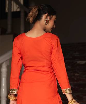 Bloom orange cotton suit set 5