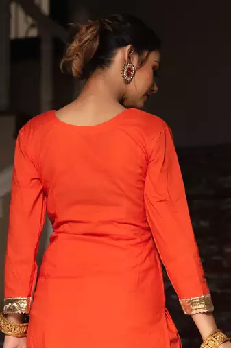 Bloom orange cotton suit set