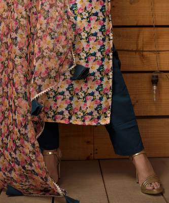 Multicolor mogra modal cotton suit set 3