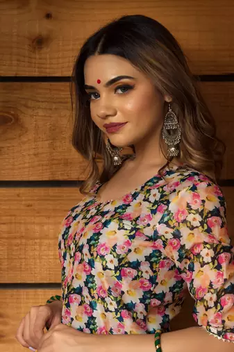 Multicolor mogra modal cotton suit set