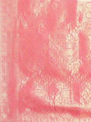 Silk Land  Pink   Woven Design Cotton Blend Saree  4