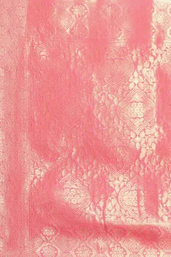 Silk Land  Pink   Woven Design Cotton Blend Saree 