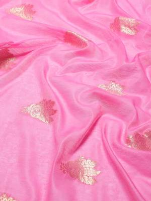 Silk Land  Pink   Woven Design Cotton Blend Saree  5