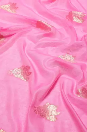 Silk Land  Pink   Woven Design Cotton Blend Saree 