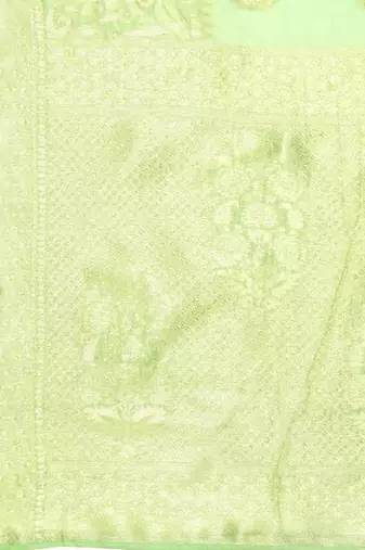 Silk Land  Green   Woven Design Cotton Blend Saree 