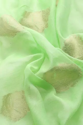 Silk Land  Green   Woven Design Cotton Blend Saree 