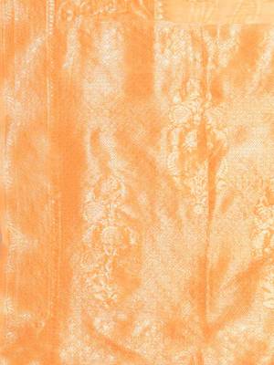 Silk Land  Orange   Woven Design Cotton Blend Saree  4