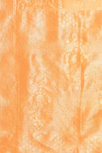 Silk Land  Orange   Woven Design Cotton Blend Saree 