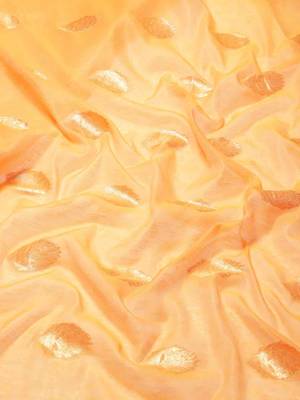 Silk Land  Orange   Woven Design Cotton Blend Saree  5