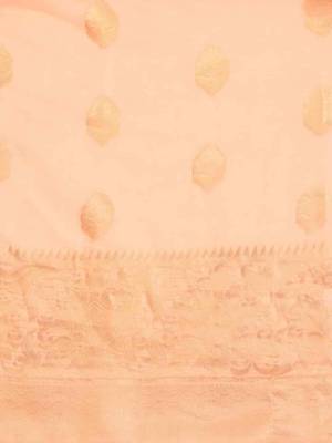 Silk Land  Peach   Woven Design Cotton Blend Saree  3