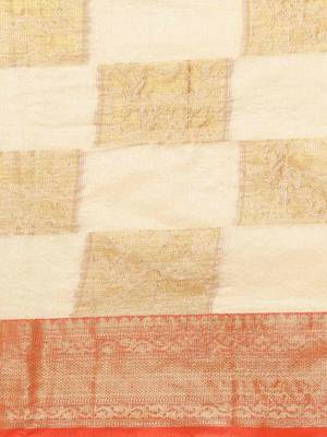 Silk Land  Beige   Embellished Jute Silk Blend Saree  3