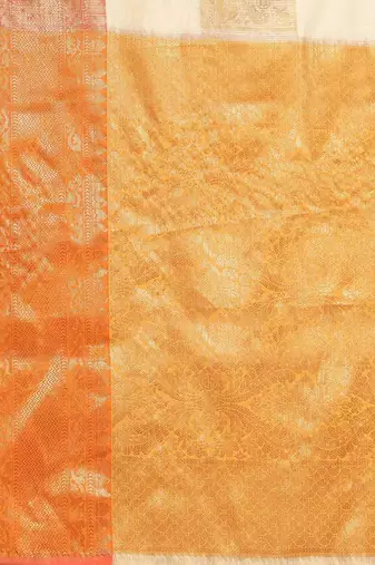 Silk Land  Beige   Embellished Jute Silk Blend Saree 