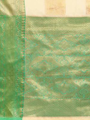 Silk Land  Beige   Embellished Jute Silk Blend Saree  4