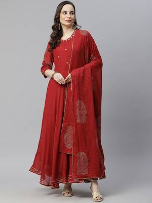 Hatheli ethnic motifs embroidered cotton anarkali kurta 2