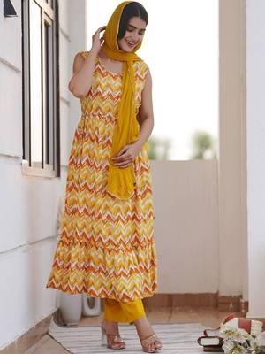 Hatheli chevron printed mirror work pure cotton straight kurta 2