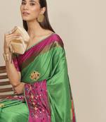 Riva Enterprise Women'S Sequins Embroidery With Contrast Border