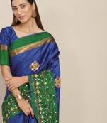 Riva Enterprise Women'S Sequins Embroidery With Contrast Border