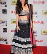 Alia Bhatt Net Fabric Semi Stitched Black Lehenga Choli