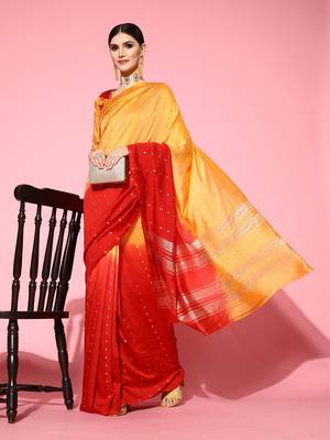 Riva Enterprise Women'S  Shaded Saree With Zari And Sequins Wieving 2