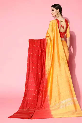 Riva Enterprise Women'S  Shaded Saree With Zari And Sequins Wieving