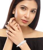 Contemporary silver plated adjustable bracelet