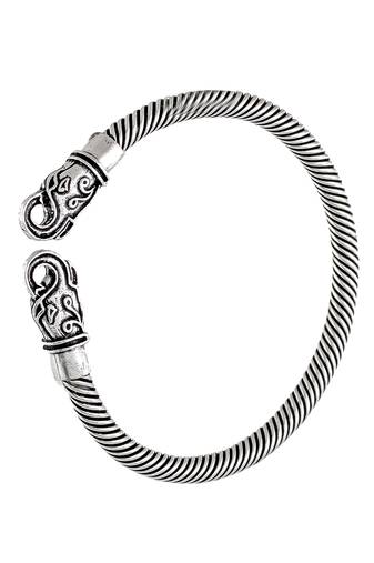 Oxidised silver elephant bracelet