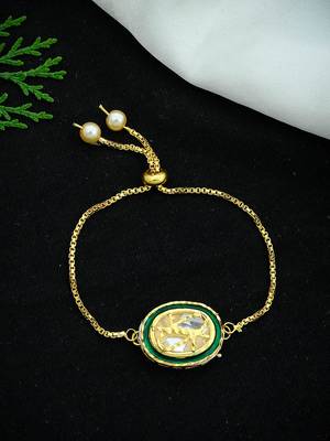 Gold plated kundan bracelet 1