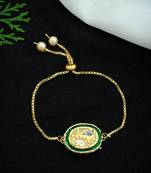 Gold plated kundan bracelet