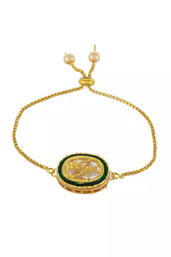 Gold plated kundan bracelet