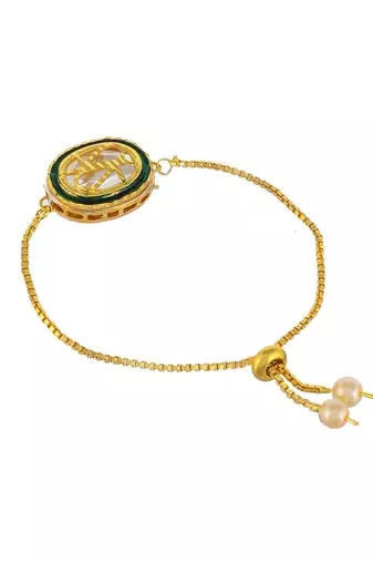 Gold plated kundan bracelet